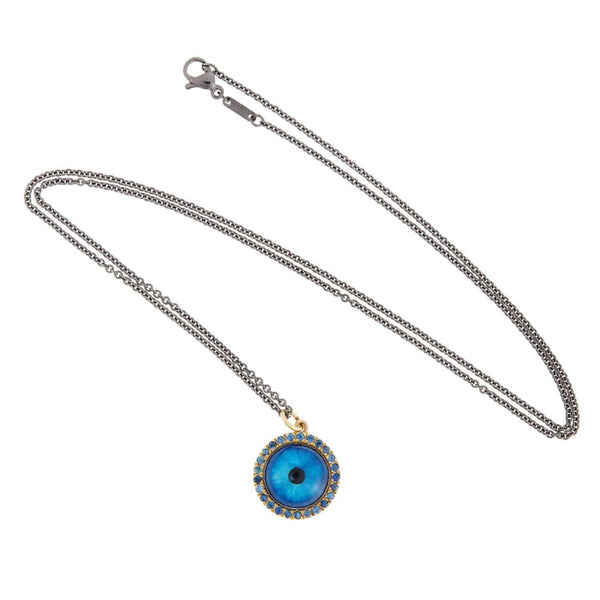 Ileana Makri Medium Deep Blue Glass Evil Eye Y-BS-GLASS