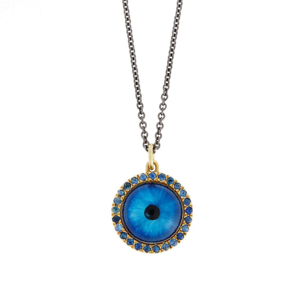 Ileana Makri Medium Deep Blue Glass Evil Eye Y-BS-GLASS