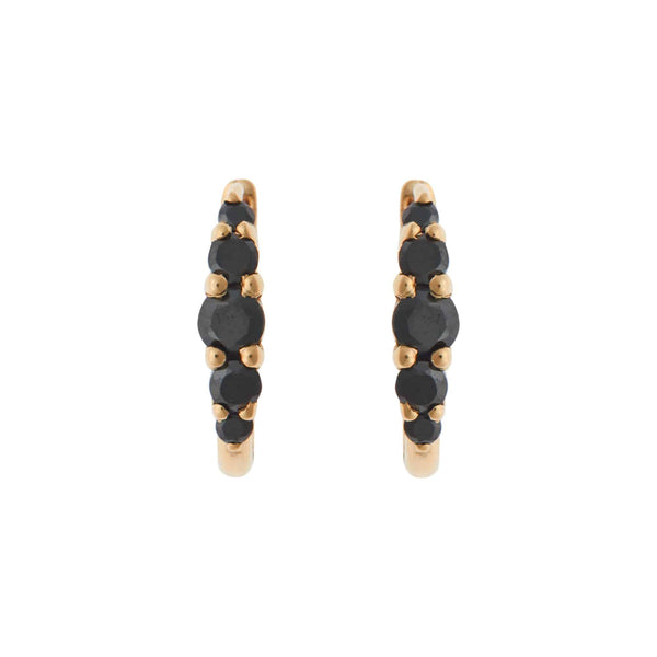 ileana makri Medium Oval Hoops 5 Black Diamond Rivulet
