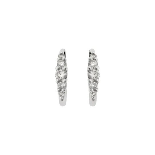 ileana makri Medium Oval Hoops 5 White Diamond Rivulet