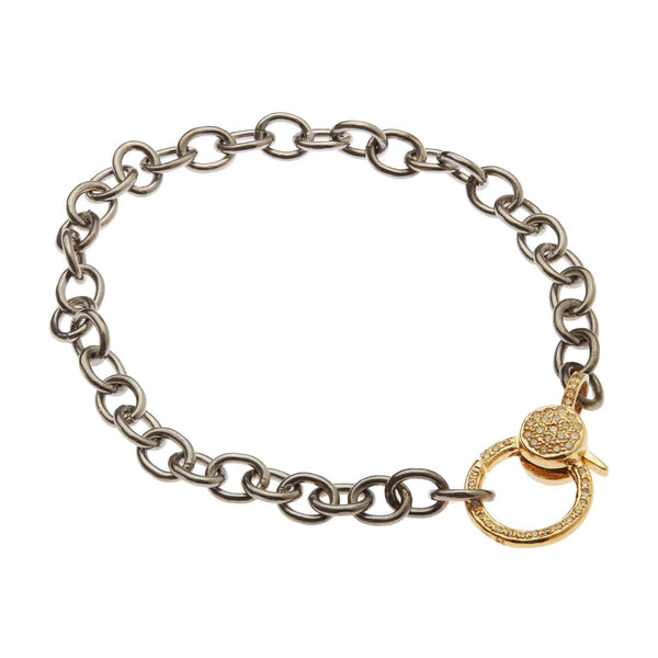 Ileana Makri Mini Golden Eye Diamond Lock Chain Bracelet