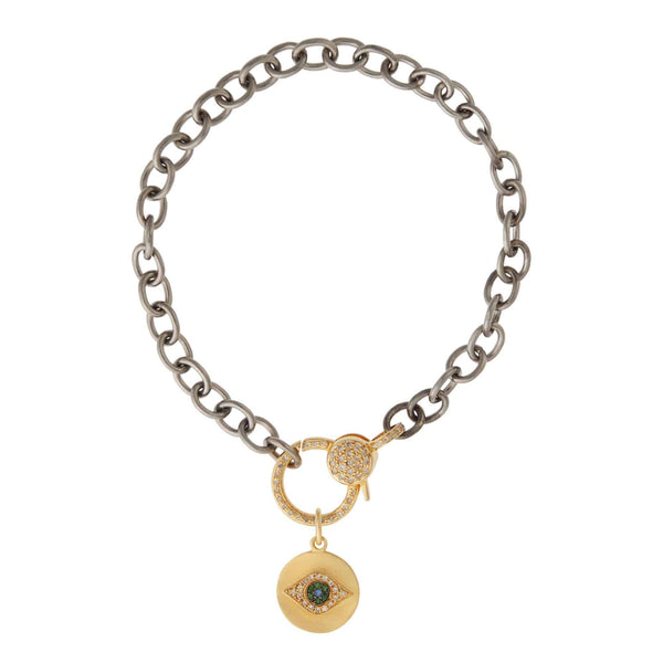 ileana makri Mini Golden Eye Diamond Lock Chain Bracelet