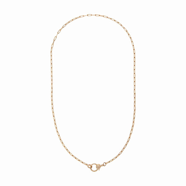 ileana makri Narrow oblong chain with small diamond lock Y14-D