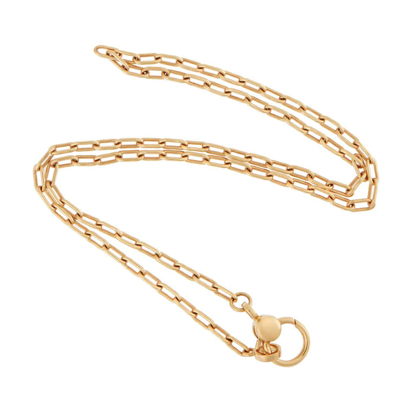 Ileana Makri Narrow Oblong Chain With Small Gold Lock Y-14
