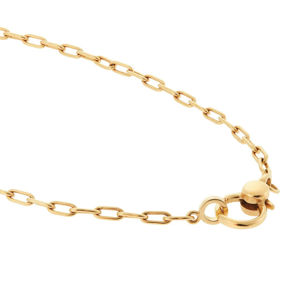 Ileana Makri Narrow Oblong Chain With Small Gold Lock Y-14