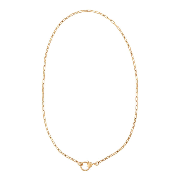 ileana makri Narrow oblong chain with small gold lock Y-14