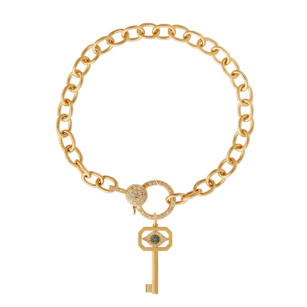 ileana makri Protection Key Diamond Lock Chain Bracelet