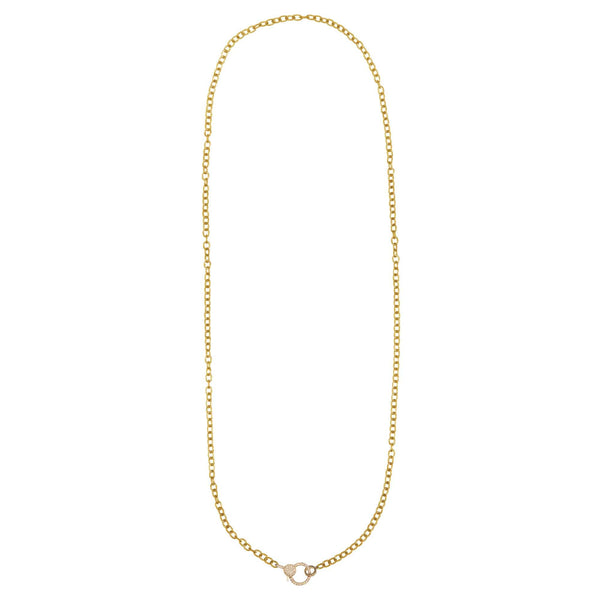 ileana makri Round Link Chain Large Diamond Lock Y14-D (80cm)