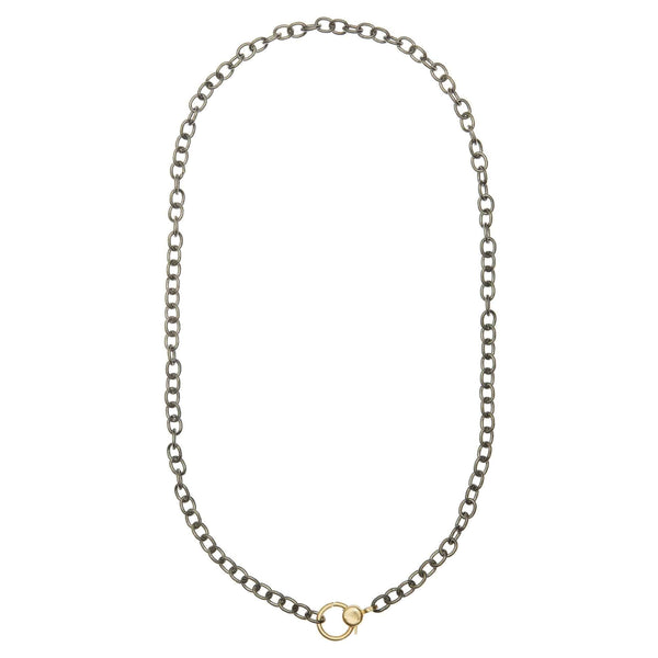ileana makri Round link chain large gold lock SLV-Y14