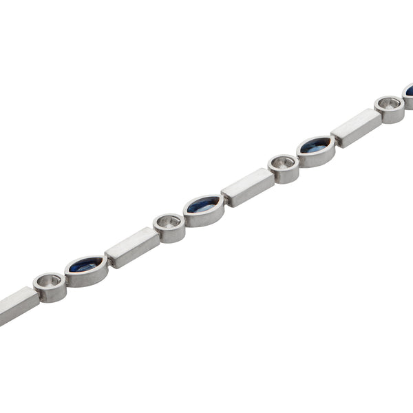 Ileana Makri Sapphire Navette Stream Bracelet W-D-Bs