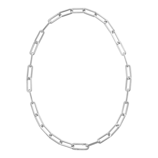 ileana makri Seamless Oblong Single Diamond Link Necklace