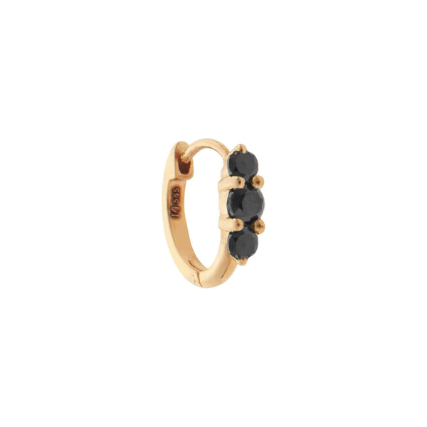 Ileana Makri Small Oval Hoops 3 Black Diamond Rivulet