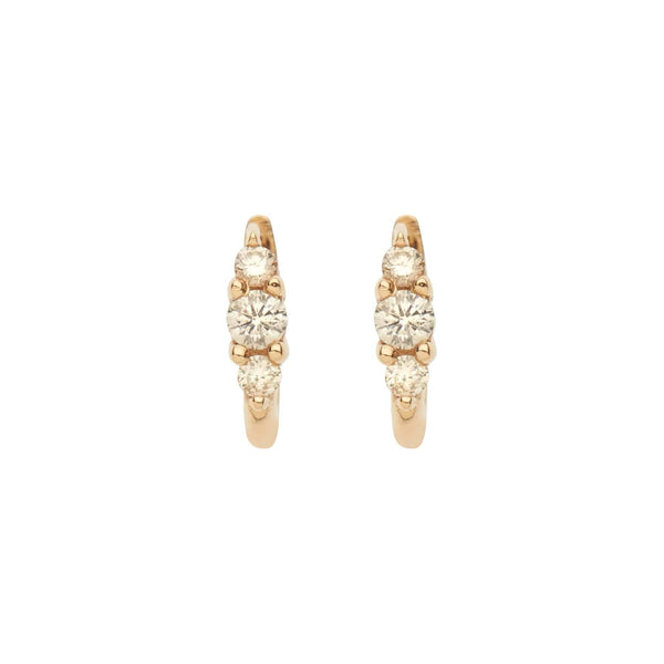 ileana makri Small Oval Hoops 3 Champagne Diamond Rivulet