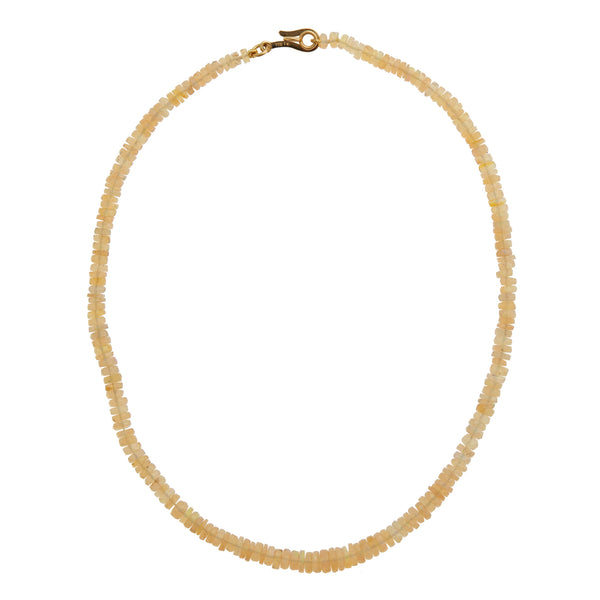 Ileana Makri White Faceted Rondel Opal Beaded Necklace 209 (40cm)