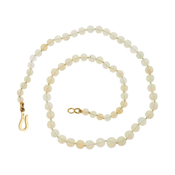 Ileana Makri White Faceted Round Opal Beaded Necklace 217 (40cm)