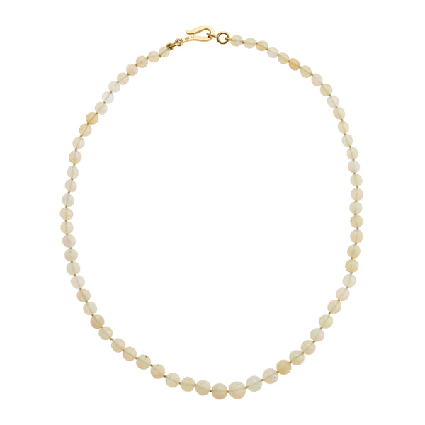 ileana makri White Faceted Round Opal Beaded Necklace 217 (40cm)