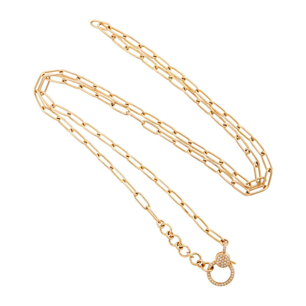 Ileana Makri Wide Oblong Chain With Large Diamond Lock