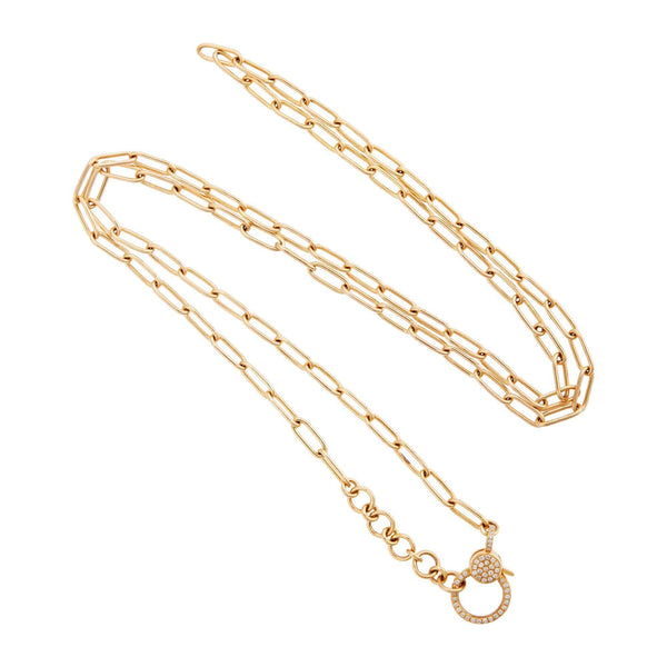 ileana makri Wide oblong chain with large diamond lock