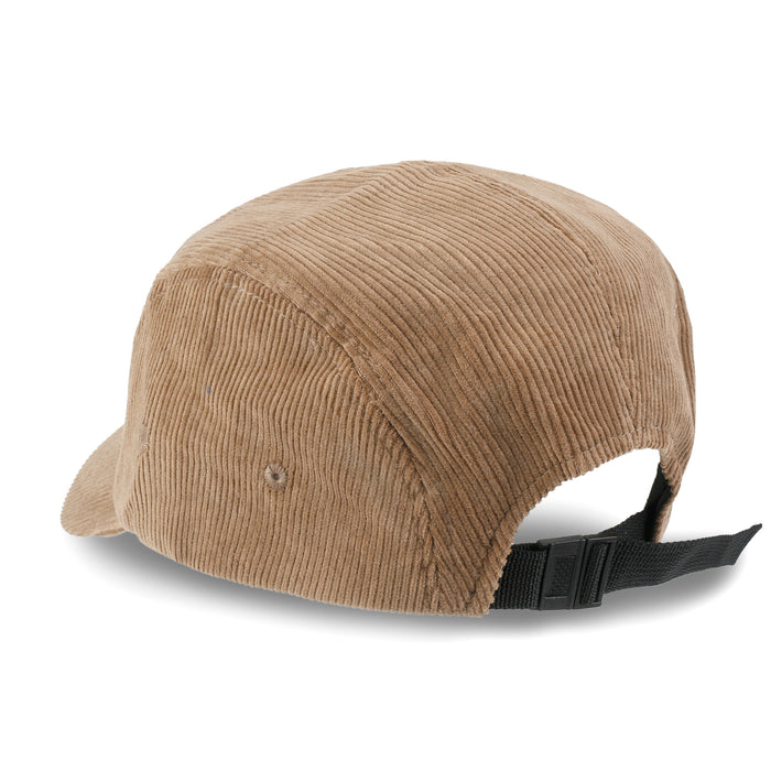 Ililily Ililily 1976 Embroidered Panel Camp Hat Solid Color Cotton Corduroy Cadet Cap