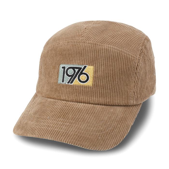ililily ililily 1976 Embroidered Panel Camp Hat Solid Color Cotton Corduroy Cadet Cap