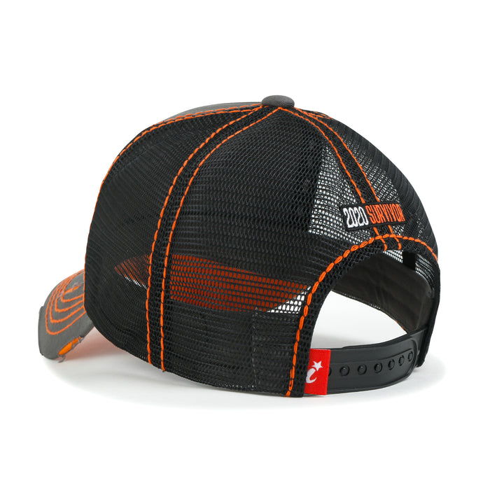 Ililily Ililily 2021 Travel Series Embroidered Baseball Cap Colorful Stitch Mesh Trucker Hat