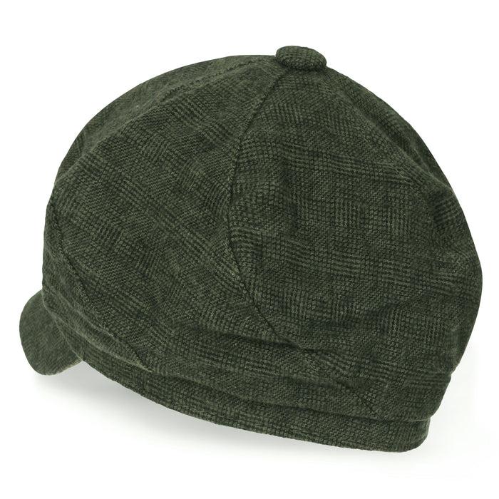 Ililily Ililily 6-Pannel District Check Newsboy Cabbie Cap Wool Duck Bill Hunting Hat