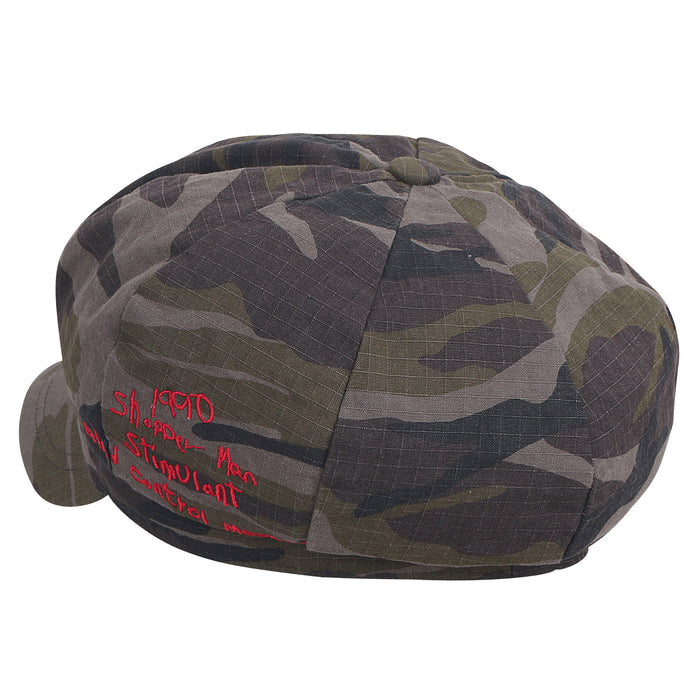 Ililily Ililily 8-Panel Camouflage Cotton Newsboy Cabbie Cap Duck Bill Flat Hunting Hat
