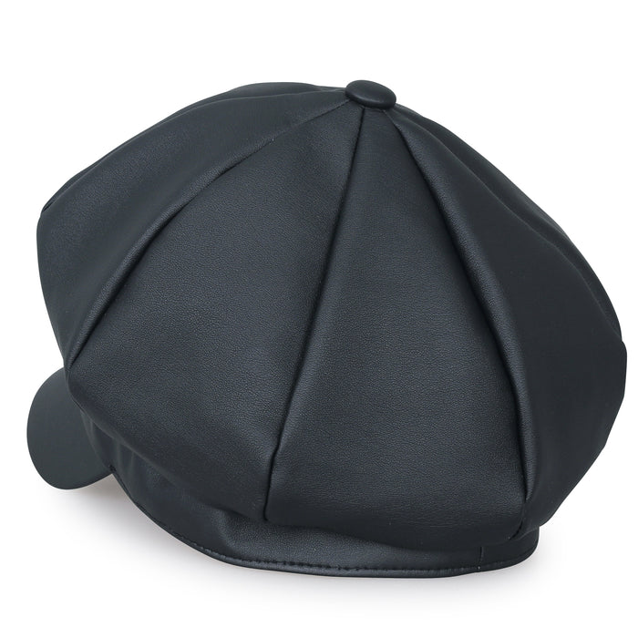 Ililily Ililily 8-Panel Solid Color Newsboy Cabbie Cap Duck Bill Flat Hunting Hat