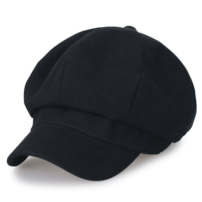 ililily ililily 8-Panel Solid Color Newsboy Cabbie Cap Duck Bill Flat Hunting Hat