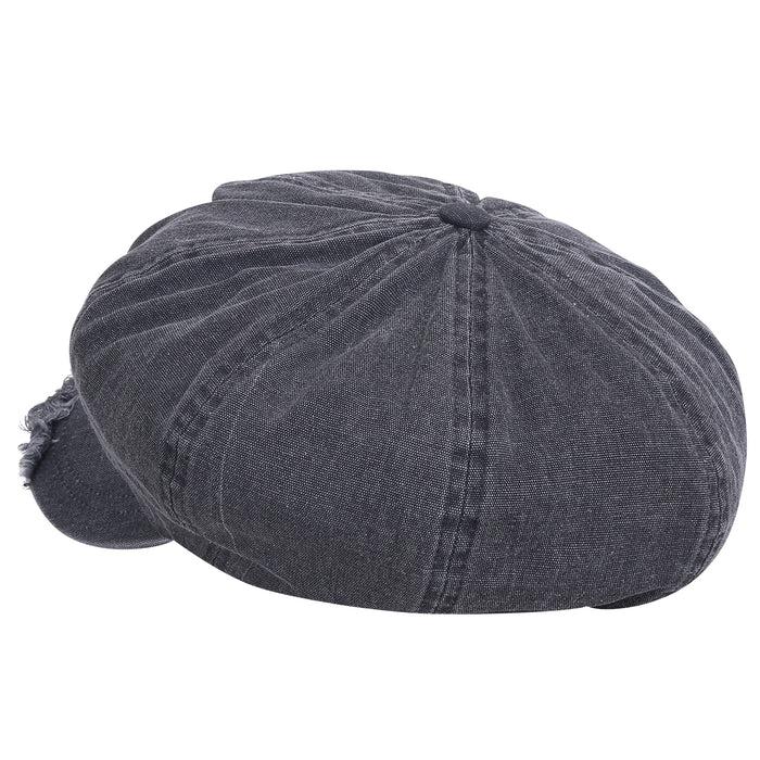 Ililily Ililily 8-Panel Vintage Distressed Cotton Newsboy Cabbie Flat Hunting Hat