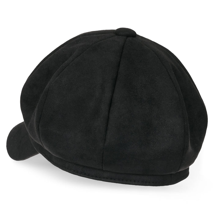 Ililily Ililily 8-Pannel Solid Color Newsboy Cabbie Cap Suede Duck Bill Flat Hunting Hat