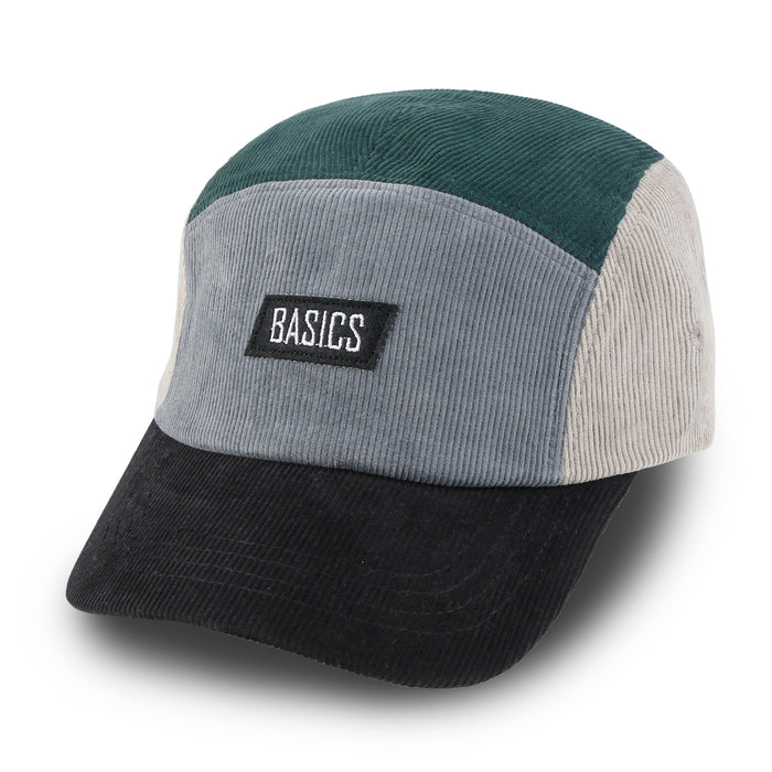 ililily ililily Basics Embroidered Paneled Camp Hat Color Blocked Corduroy Cadet Cap