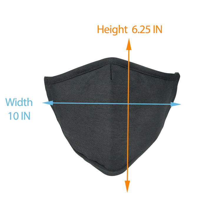 Ililily Ililily Black Cotton Washable Nose Wired Face Mask Filter Pocket Wide Cover With Filter