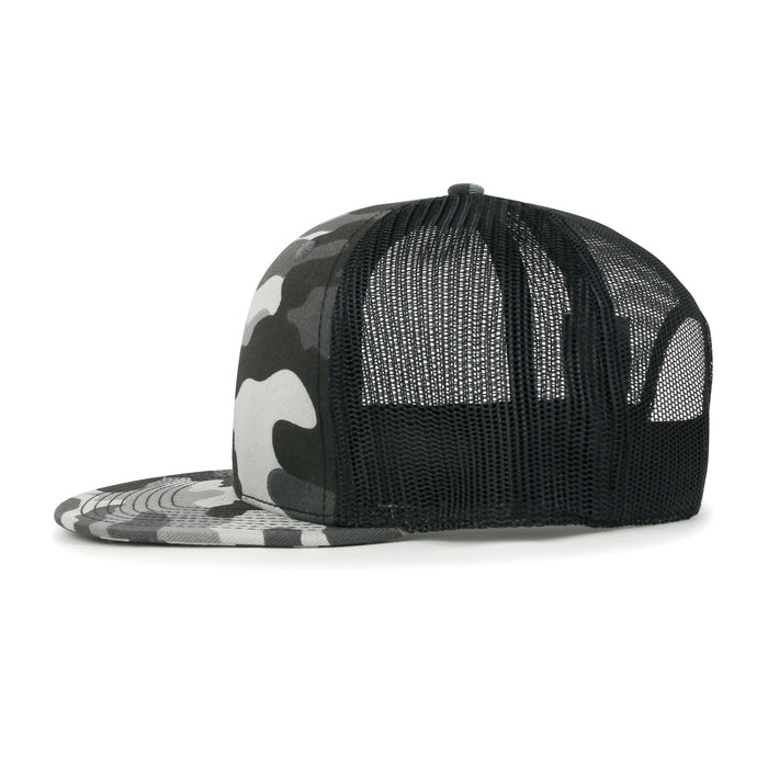 Ililily Ililily Blank Six Panel Mesh Back Baseball Cap Basic Snap Back Flat Brim Hat