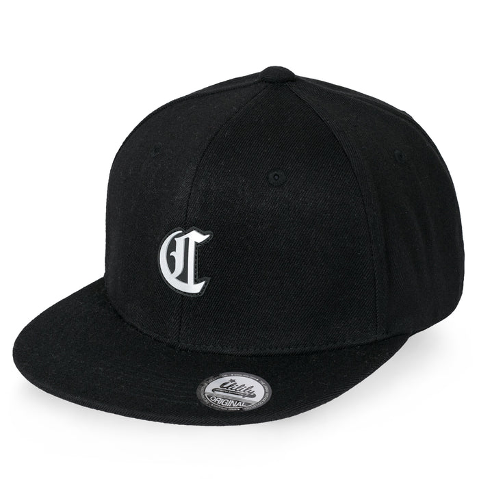 ililily ililily C Silver Patch Baseball Cap Wool Blend Flex Fit Flat Bill Trucker Hat