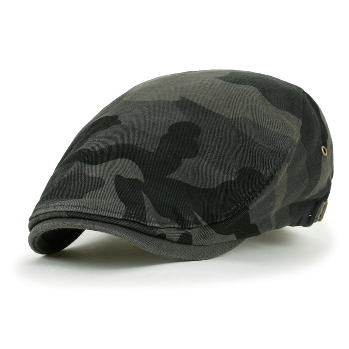 ililily ililily Camouflage Cotton Fitted Gatsby Newsboy Hat Cabbie Hunting Flat Cap