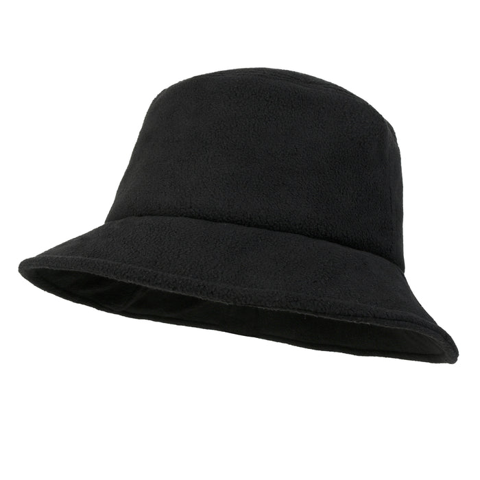 ililily ililily Color Fleece Flat Top Fedora Warm Winter Bucket Hat