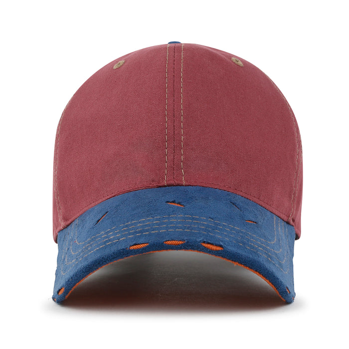 Ililily Ililily Cotton Crown Strapback Trucker Hat Faux Suede Brim Baseball Cap