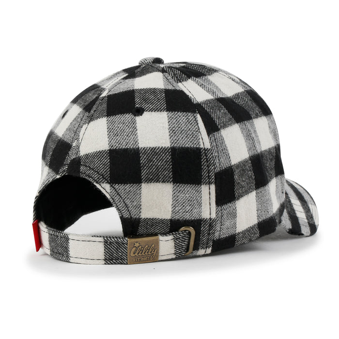 Ililily Ililily Cotton Flannel Strapback Trucker Hat Checkered Pattern Baseball Cap