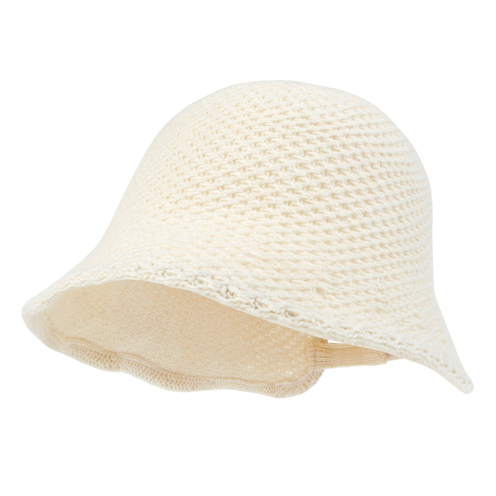 Ililily Ililily Crochet Asymmetrical Brim Wool Blended Bucket Hook And Loop Winter Hat