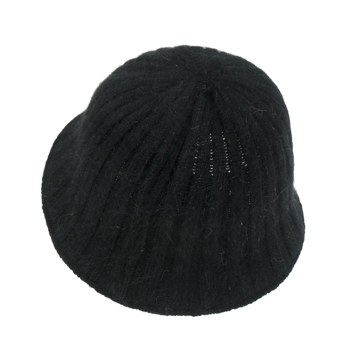 Ililily Ililily Crochet Knitted Angora Blended Fedora Color Winter Bucket Hat