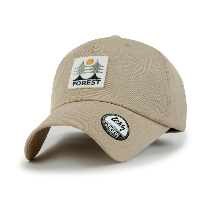 ililily ililily Forest Embroidery Patch Cotton Strapback Hat Casual Solid Baseball Cap