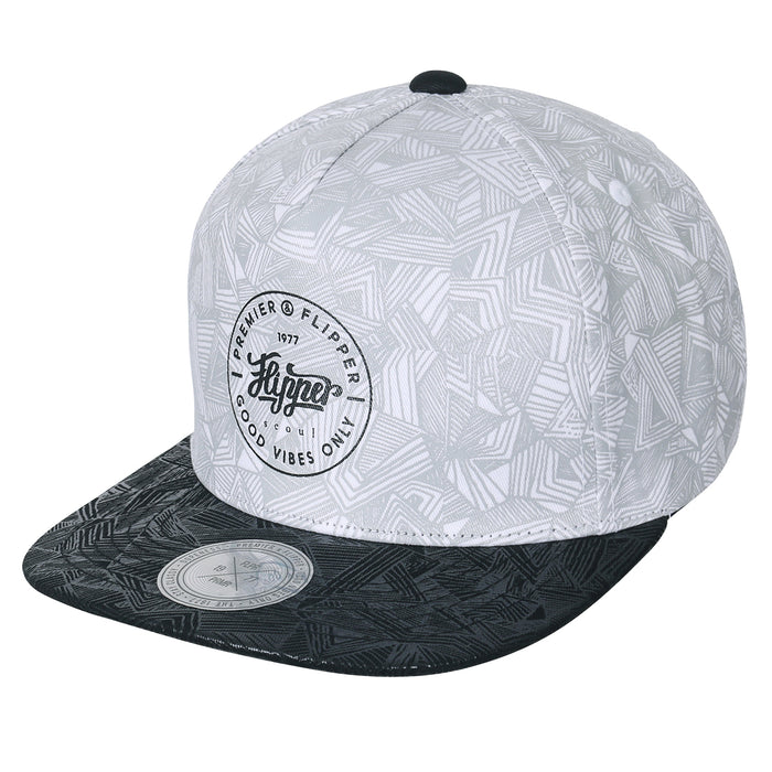 Ililily Ililily Geometry Triangle Pattern Baseball Cap Logo Print Flat Bill Snapback Hat