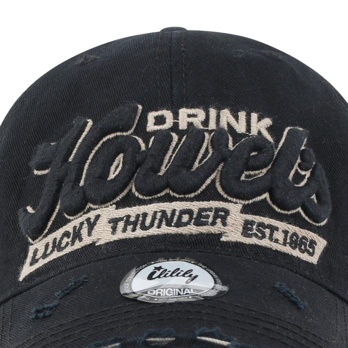Ililily Ililily Howel's Distressed Vintage Solid Color Cotton Baseball Cap Trucker Hat