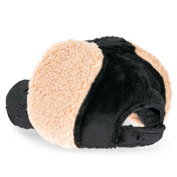 Ililily Ililily Howels Camouflage/Solid Velboa Baseball Cap Military Trucker Hat With Earflaps