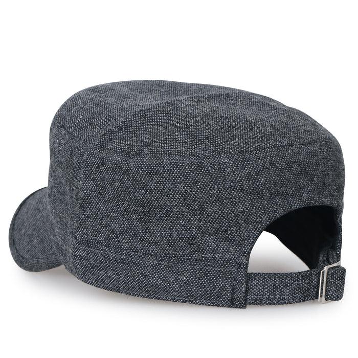 Ililily Ililily Large Size Solid Color Military Army Hat Wool-blend Vintage Cadet Cap
