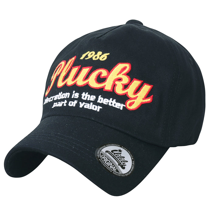 ililily ililily Letter Embroidered Distressed Vintage Cotton Baseball Cap Trucker Hat