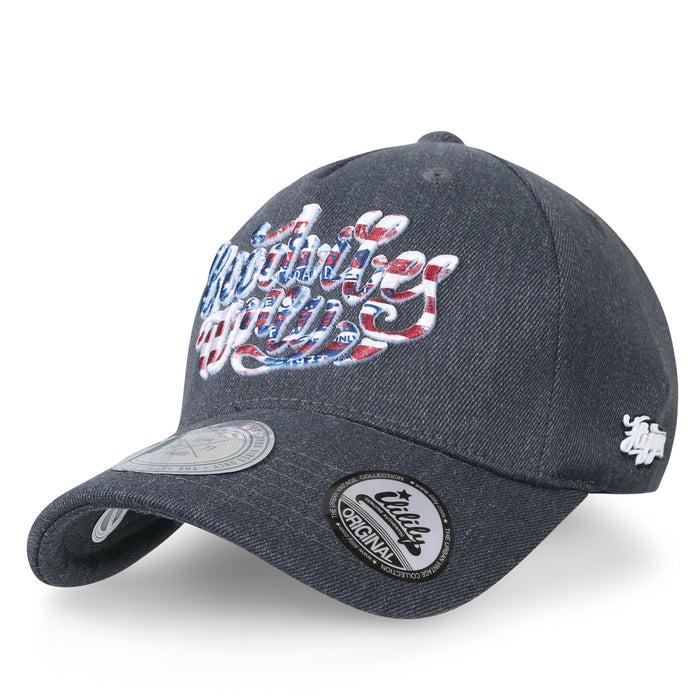 ililily ililily Letter Embroidery Solid Color Baseball Cap Flex Fit Cotton Trucker Hat