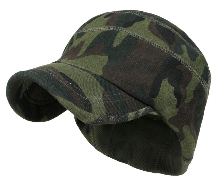 Ililily Ililily Military Camouflage Pattern Cotton Casual Flex Fit Work Cap Soft Hat