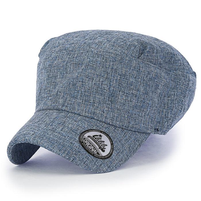 Ililily Ililily Mixed Color Military Army Hat Casual Front Tuck Cotton Cadet Cap